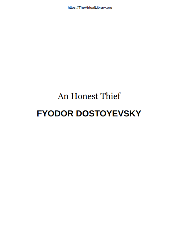 An Honest Thief
